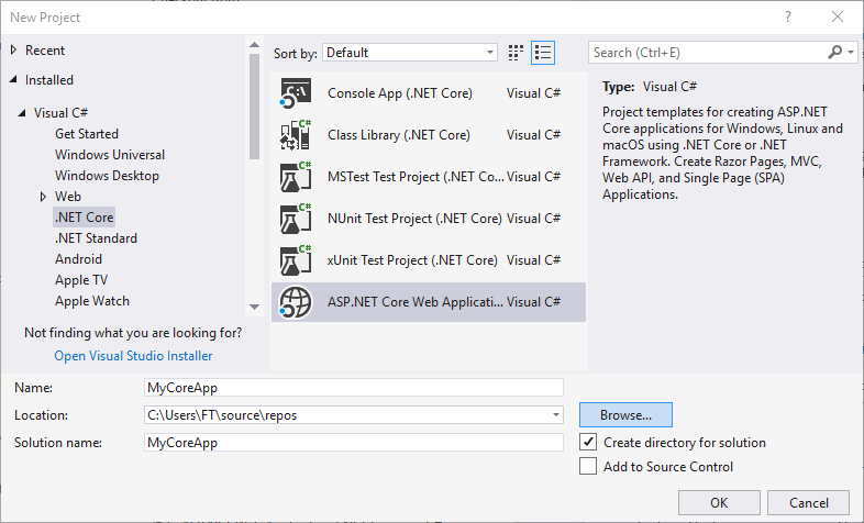 screenshot visual studio